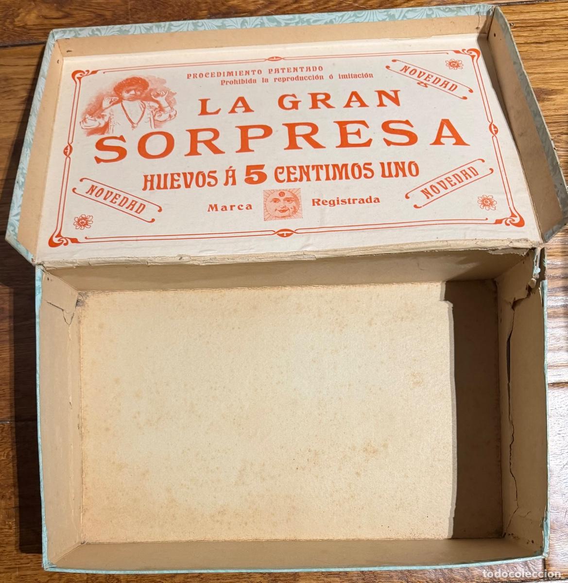 Cajas y cajitas met&aacute;licas: CAJA CARTON LA GRAN SORPRESA, HUEVOS A 5 CENTIMOS UNO