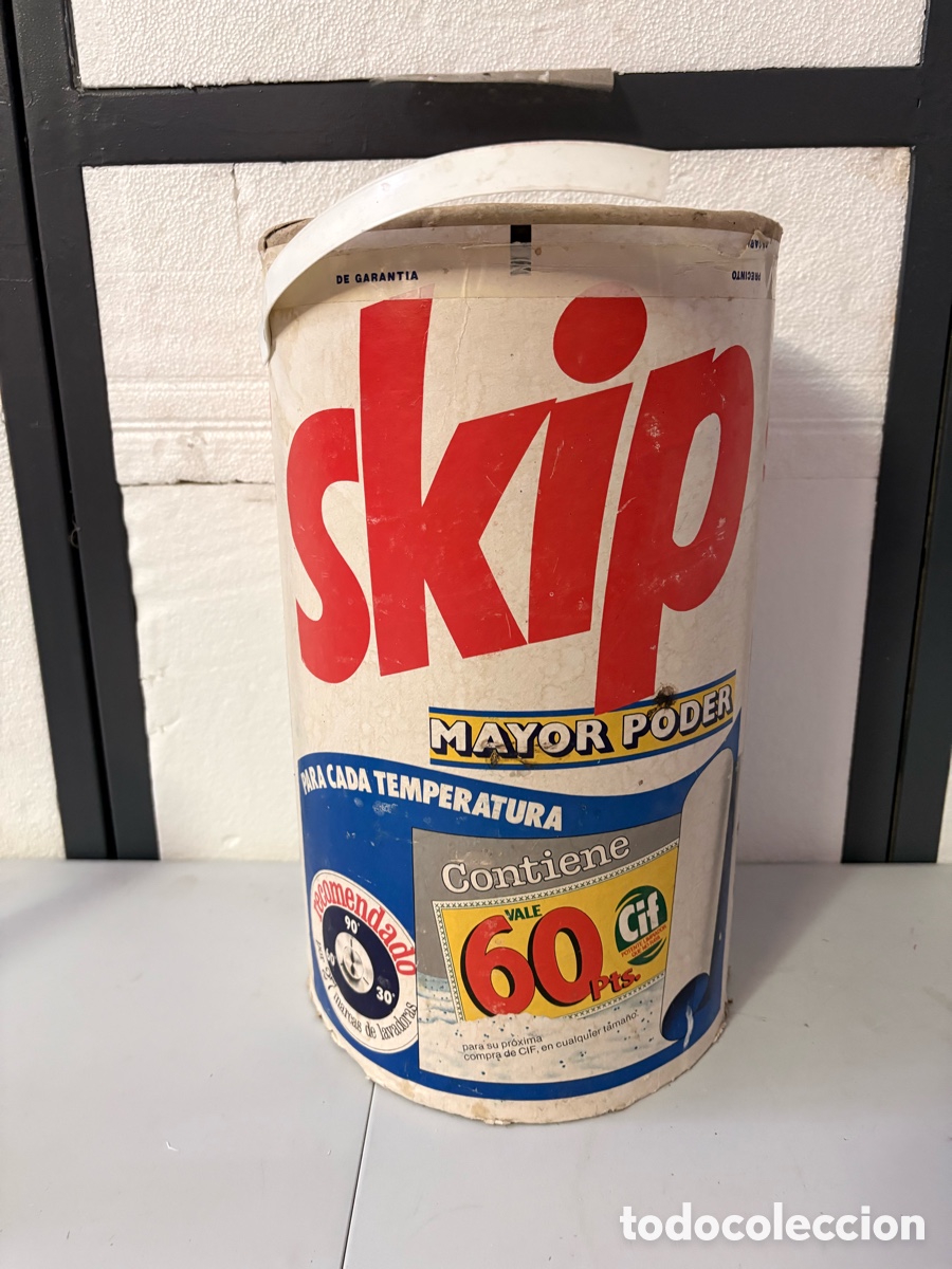 Cajas y cajitas met&aacute;licas: Tambor detergente Skip antiguo vintage (Coleccionismo / Atrezo)