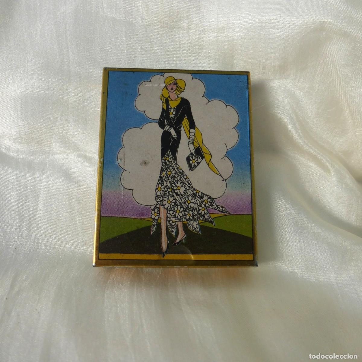 Cajas y cajitas met&aacute;licas: VINTAJE MINI CAJA SUIZA DE HOJALATA LATA LITOGRAFIADA &rdquo; LA MODE ART DECO &rdquo; XX COLLECTABLE TIN BOX