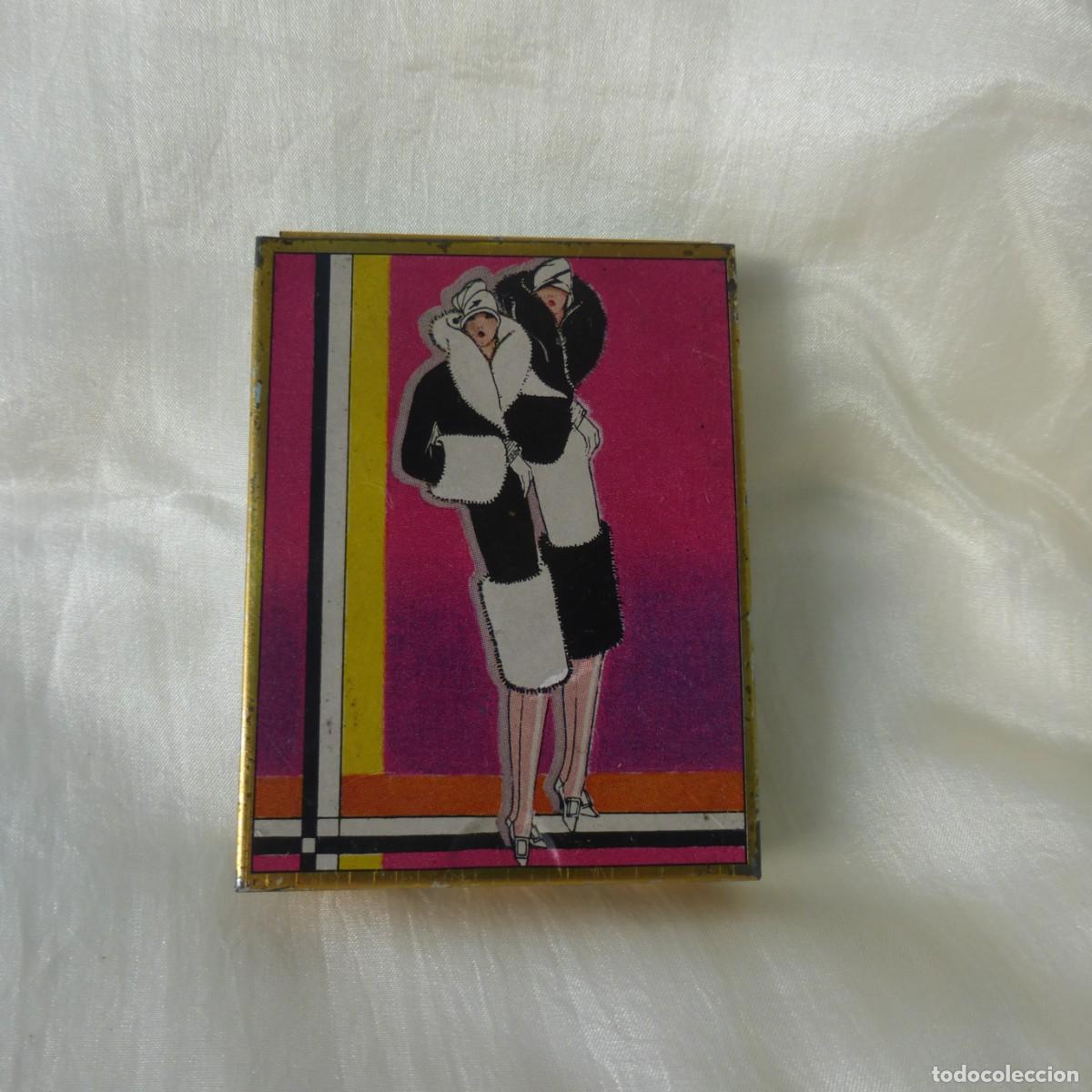 Cajas y cajitas met&aacute;licas: VINTAJE MINI CAJA SUIZA DE HOJALATA LATA LITOGRAFIADA &rdquo; LA MODE ART DECO &rdquo; XX COLLECTABLE TIN BOX