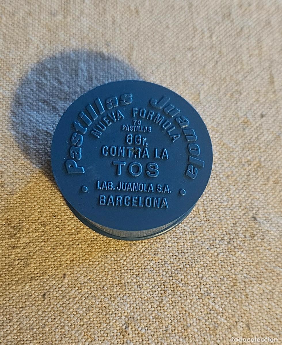 Cajas y cajitas met&aacute;licas: Caja Azul Juanolas cajita redonda pl&aacute;stico a&ntilde;os 80