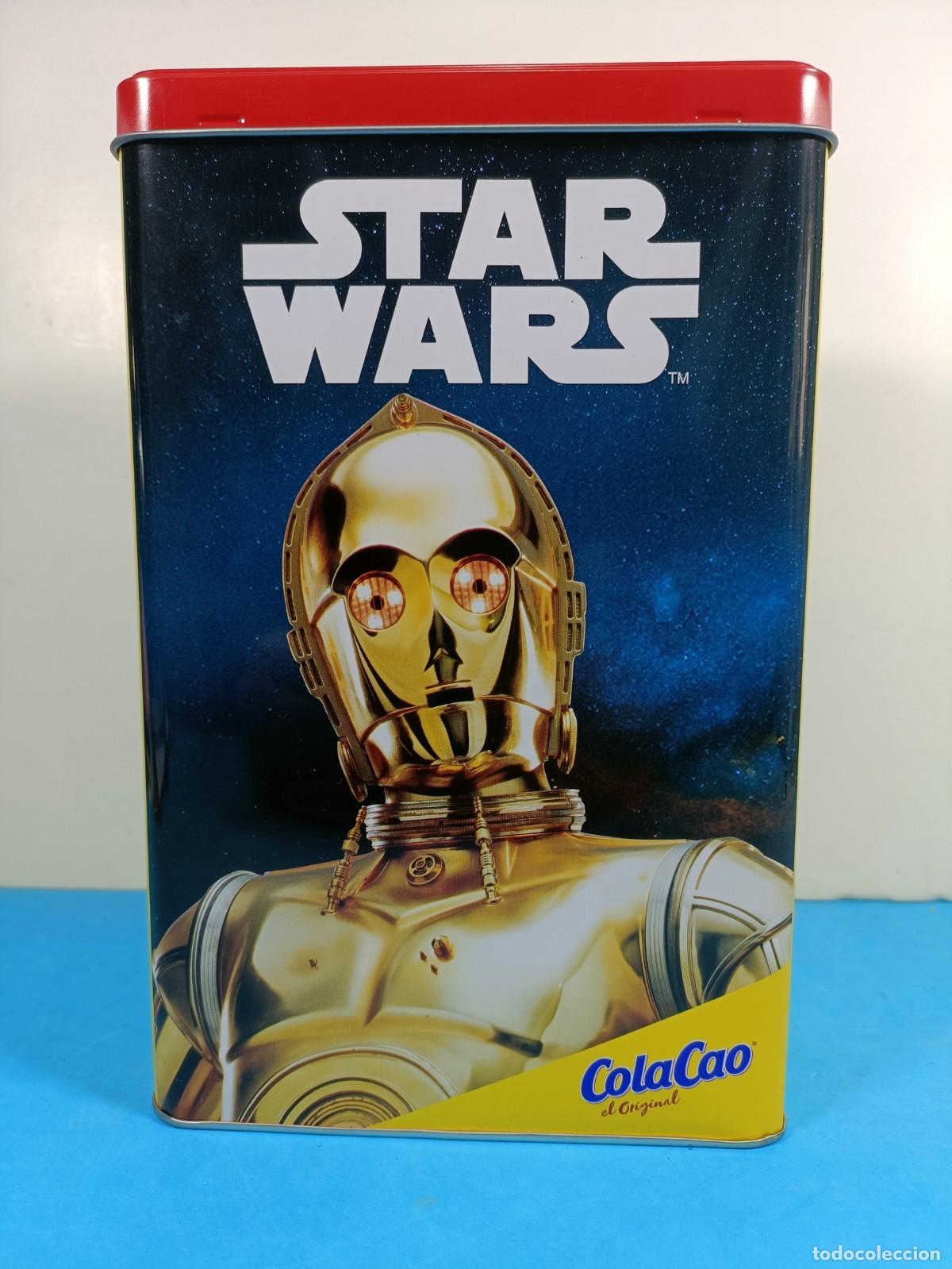 Cajas y cajitas met&aacute;licas: CAN cola cao colacao STAR WARS promotional made in SPAIN c3p0 r2d2 empty box NEW