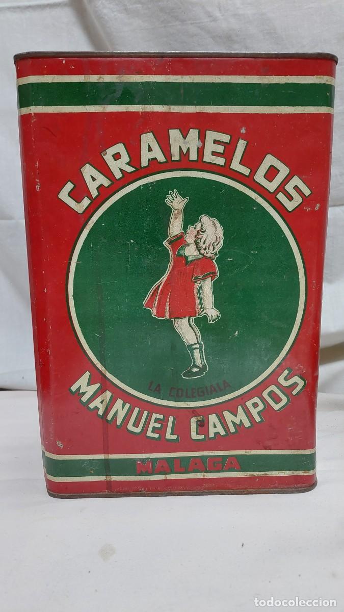 Cajas y cajitas met&aacute;licas: Antigua lata caramelos Manuel Campos M&aacute;laga