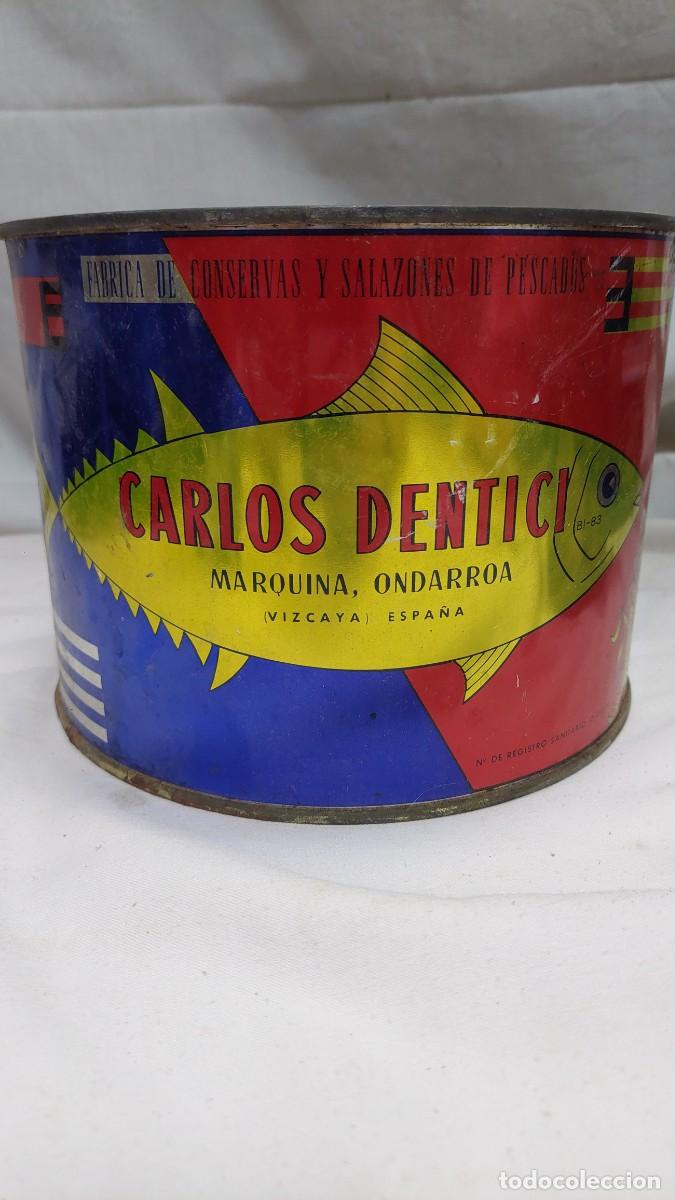 Cajas y cajitas met&aacute;licas: Antigua lata la marquinesa bonito frito Carlos Dentici Marquina Ondarroa Vizcaya