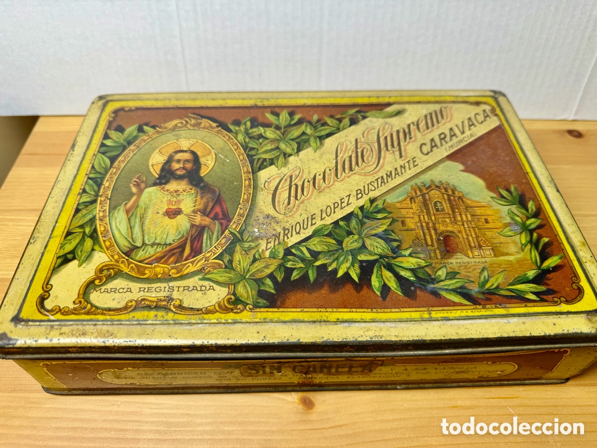 Cajas y cajitas met&aacute;licas: Caja Antigua Choco. Supr. Caravaca. Muy buscada!