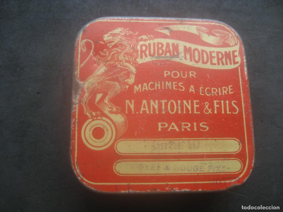 Cajas y cajitas met&aacute;licas: CAJA METAL CINTA MAQUINA ESCRIBIR RUBAN MODERNE. N. ANTOINE & FILS. PARIS