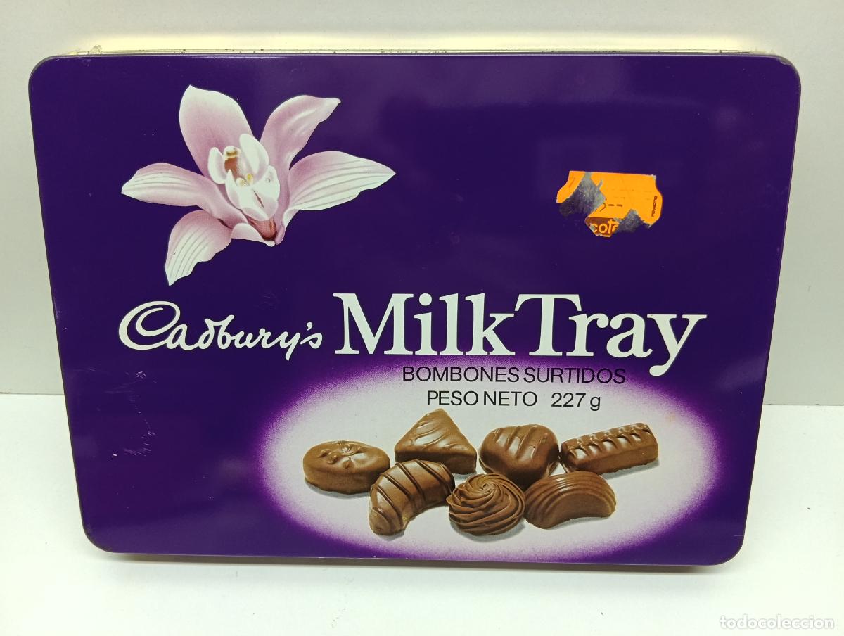 Cajas y cajitas met&aacute;licas: Antigua caja de lata de bombones Cadbury's Milk Tray - 227g - A&ntilde;os 70/80 - Vac&iacute;a