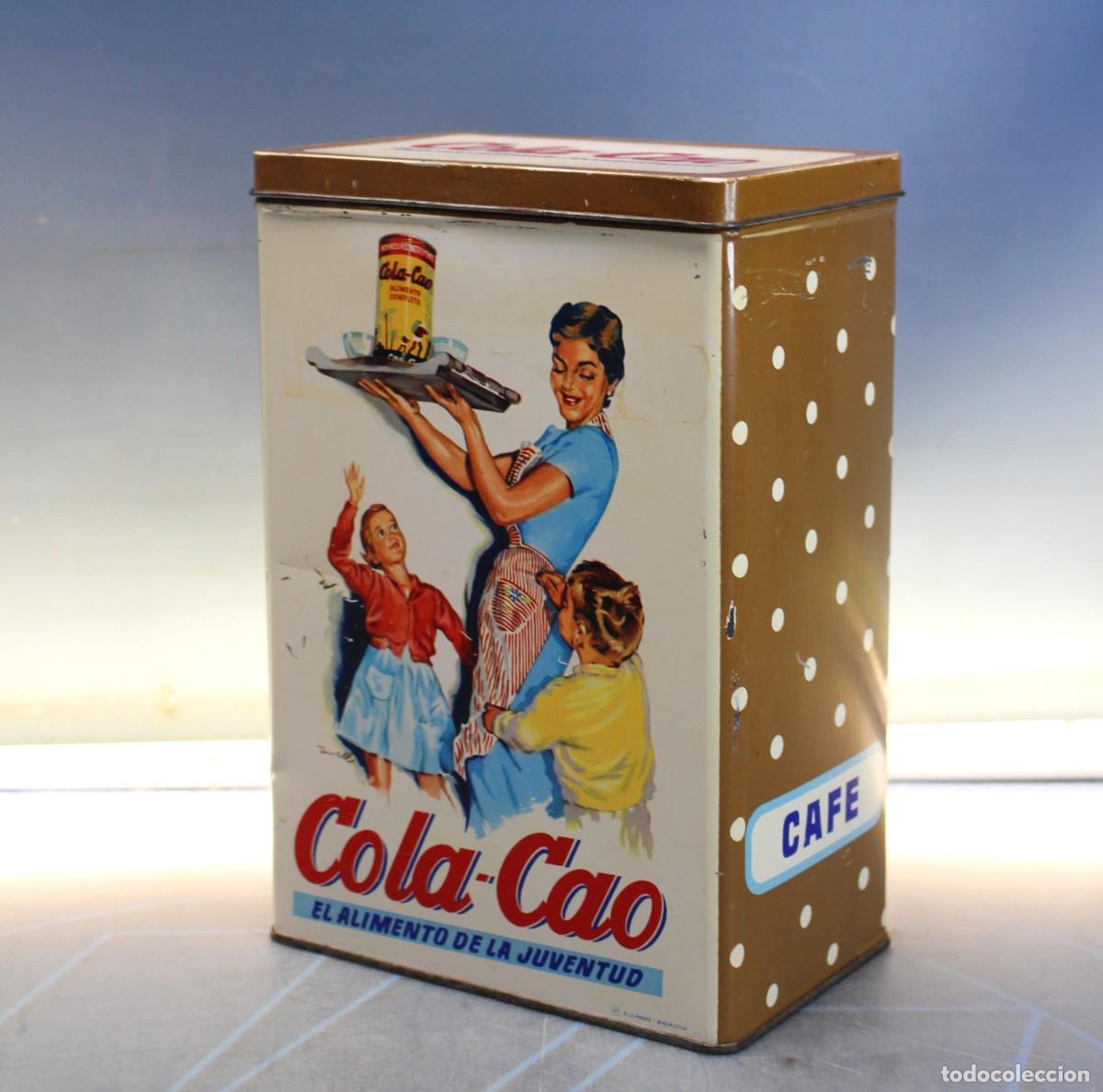 Cajas y cajitas met&aacute;licas: Antigua lata, caja met&aacute;lica de Cola-Cao, &ldquo;Caf&eacute;&rdquo;.