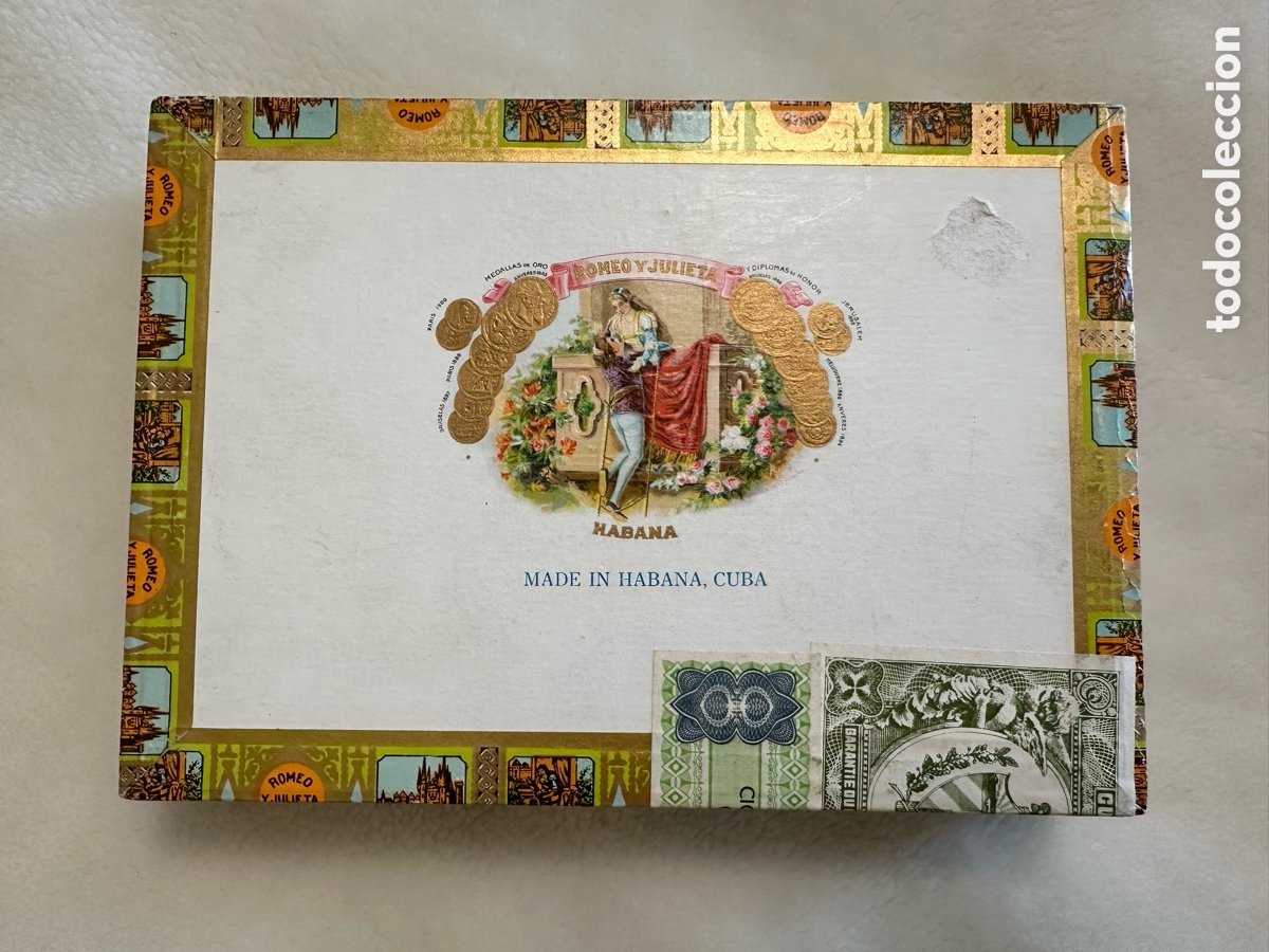 Cajas y cajitas met&aacute;licas: 1970s Romeo y Julieta Regalias Caja de habanos Cuba box cigar