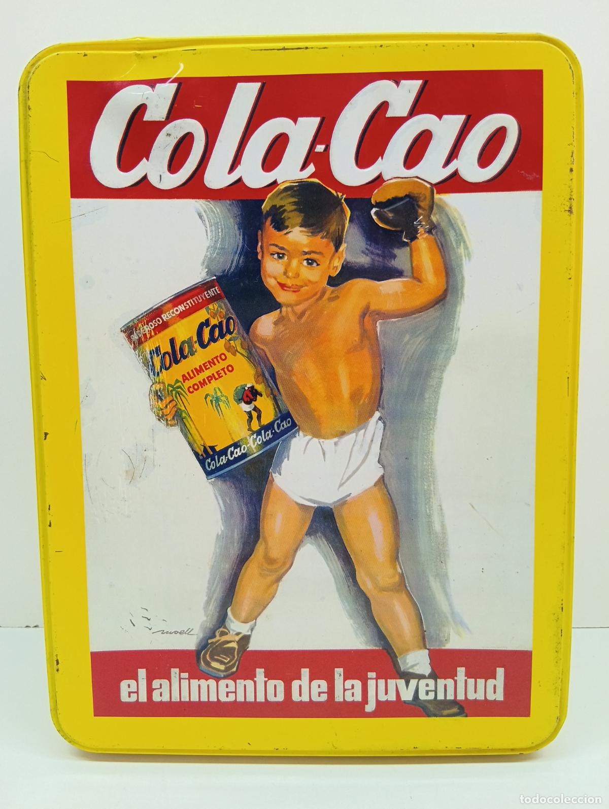 Cajas y cajitas met&aacute;licas: Lata Met&aacute;lica Cola Cao 1,5 kg - Serie Limitada Ni&ntilde;o Boxeador - R&eacute;plica Publicitaria A&ntilde;os 50