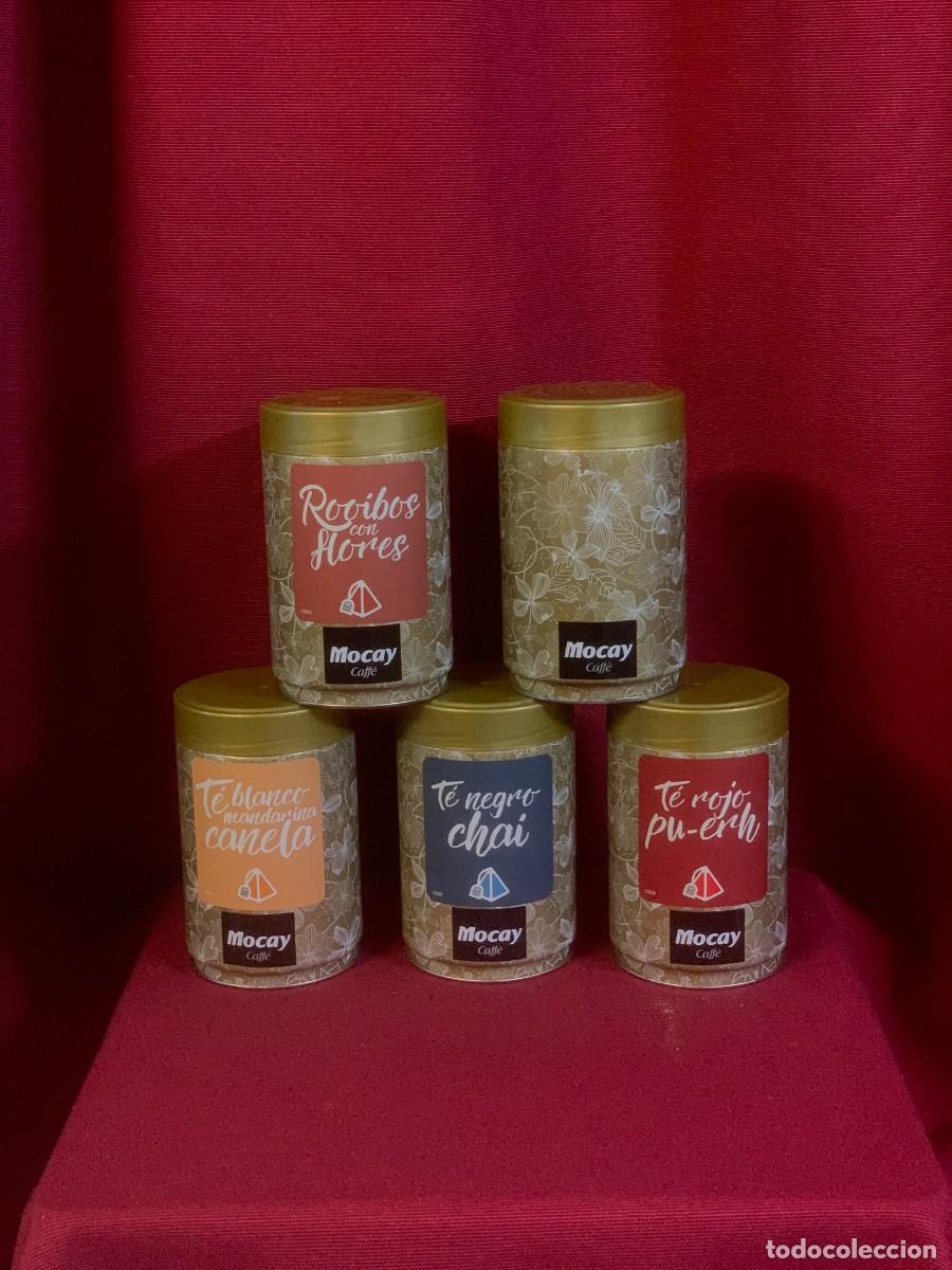 Cajas y cajitas met&aacute;licas: CAJAS: LOTE 5 LATAS PARA INFUSIONES O ESPECIAS.