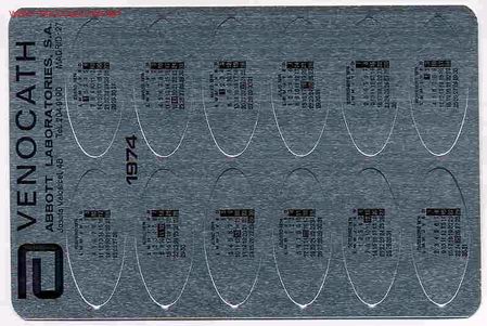 Collectionnisme Calendriers: CALENDARIO METALICO A&Ntilde;O 1974