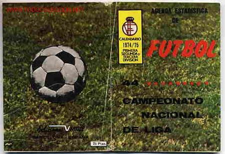 Colecionismo Calend&aacute;rios: CALENDARIO LIGA FUTBOL 1974-75 ediciones VERTICE