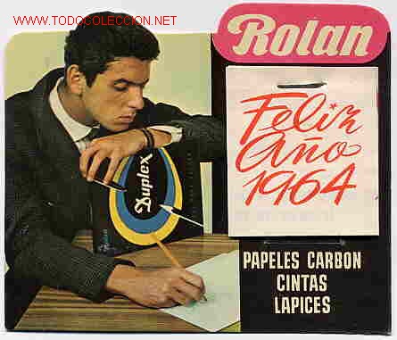 Collezionismo Calendari: CALENDARIO SOBREMESA 1964 hombre TINTAS ROLAN