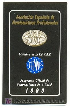 Sammeln von Kalendern: CALENDARIO DE BOLSILLO - A&ntilde;o 1.999 - Asociaci&oacute;n espa&ntilde;ola de numism&aacute;ticos profesionales