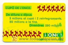 Colecionismo Calend&aacute;rios: CALENDARIO DE BOLSILLO - A&ntilde;o 1.998 - La ONCE