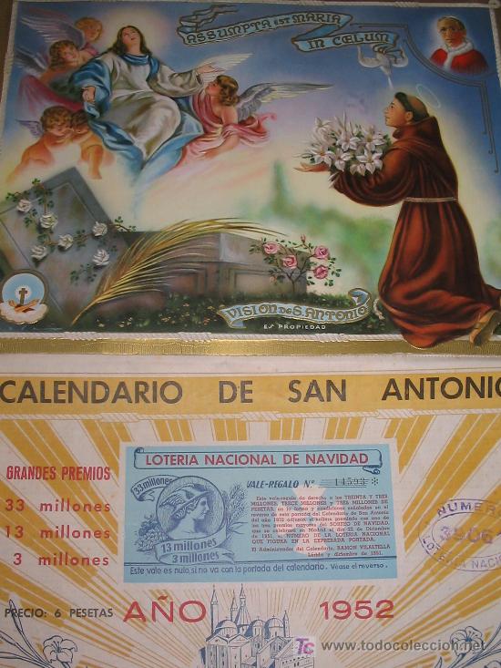 Coleccionismo calendarios: Calendario San Antonio - Foto 1