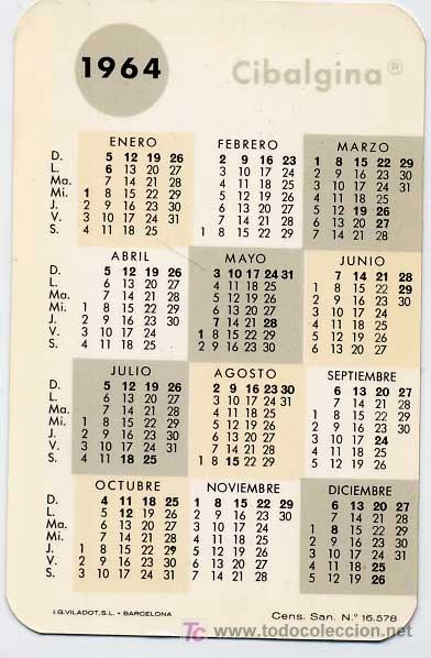 Coleccionismo calendarios: CALENDARIO    CIBALGINA    1964-5   CAL15 - Foto 2