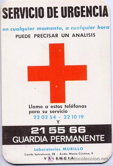Colecionismo Calend&aacute;rios: CALENDARIO    SERVICIO DE URGENCIA    1968  CAL19