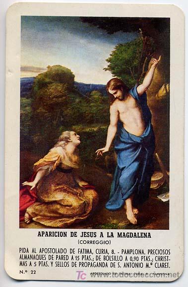 Collectionnisme Calendriers: CALENDARIO  FOURNIER  APARICION DE JESUS A LA MAGDALENA   1971 CAL110