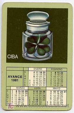 Collectionnisme Calendriers: CALENDARIO CIBA    1980-81   CAL290
