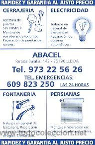 Coleccionismo Calendarios: 11-publi117. ABACEL Reparaciones 2001