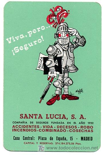 Coleccionismo calendarios: CALENDARIO FOURNIER , SEGUROS SANTA LUCIA ,   1972   , CAL 501