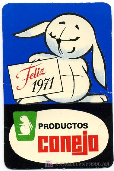 Collectionnisme Calendriers: CALENDARIO PRODUCTOS CONEJO  ,  1971  , CAL 588