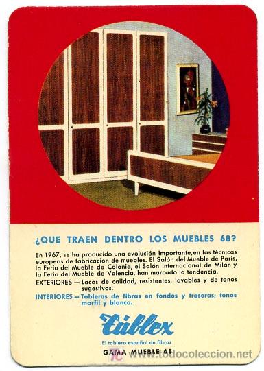 Collectionnisme Calendriers: CALENDARIO PUBLICIDAD TABLEX  , 1968  , CAL717