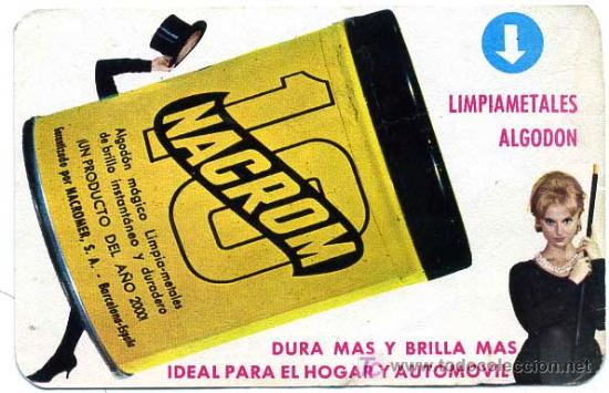 Collectionnisme Calendriers: CALENDARIO PUBLICIDAD NACROM  , 1968  , CAL720
