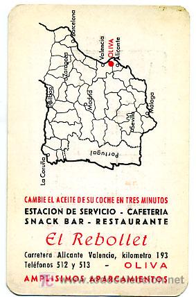 Collectionnisme Calendriers: CALENDARIO PUBLICIDAD  EL REBOLLET OLIVA  , 1968  , CAL770