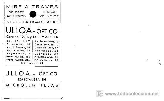 Coleccionismo calendarios: ULLOA - OPTICO A&Ntilde;O 1969. - Foto 1