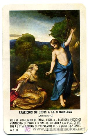 Collectionnisme Calendriers: CALENDARIO FOURNIER , APARICION DE JESUS A MAGDALENA  , 1971 , CAL1728