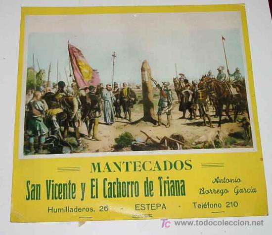 Collectionnisme Calendriers: ANTIGUA LAMINA DE CALENDARIO - CARTON - EN RELIEVE - CON PUBLICIDAD DE MANTECADOS SAN VICENTE Y EL C