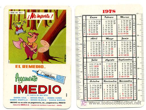 Collezionismo Calendari: CALENDARIO FOURNIER PEGAMENTO IMEDIO , 1978 , CAD 237