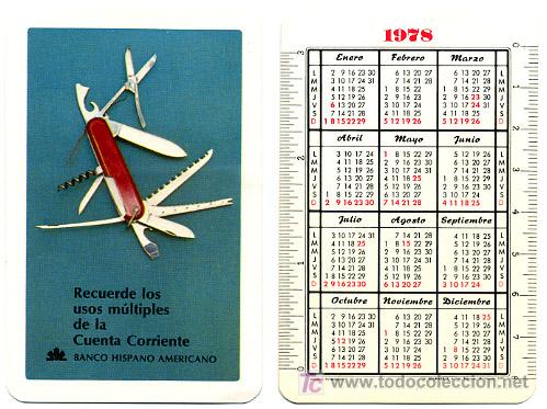 Collezionismo Calendari: CALENDARIO FOURNIER BANCO HISPANO AMERICANO , 1978 , CAD 238