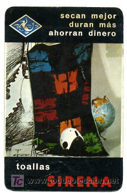 Collectables Calendars: CALENDARIO  FOURNIER TOALLAS SIRENA , 1965  , CAL 1191