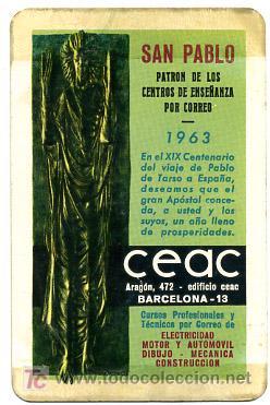 Collectionnisme Calendriers: CALENDARIO  FOURNIER ,  CEAC  ,  1963 , CAL1231