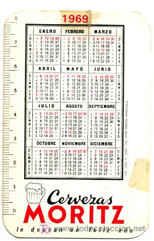 Coleccionismo calendarios: CALENDARIO  CERVEZAS  MORITZ  , 1969  , CAL1305 - Foto 2
