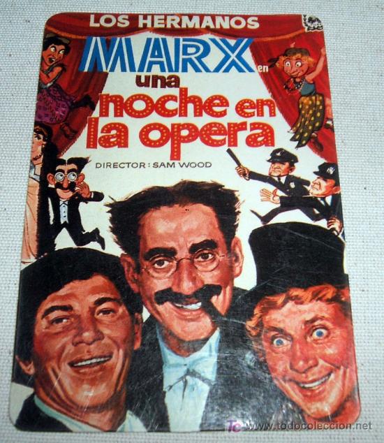 Coleccionismo Calendarios: ANTIGUO CALENDARIO DE LA PELICULA DE LOS HERMANOS MARX UNA NOCHE EN LA OPERA - A&Ntilde;O 1987 - CINE CERVA