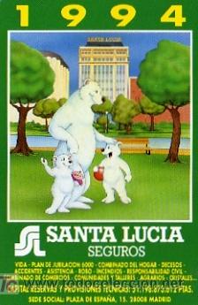 Colecionismo Calend&aacute;rios: CALENDARIO FOURNIER A&Ntilde;O 1994 SANTA LUCIA SEGUROS