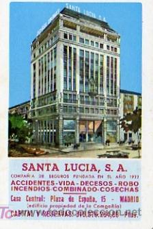 Colecionismo Calend&aacute;rios: CALENDARIO FOURNIER A&Ntilde;O 1971 SEGUROS SANTA LUCIA S.A