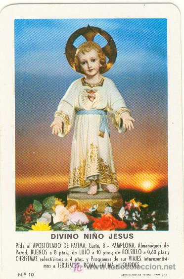 Coleccionismo calendarios: (CA-18)CALENDARIO DE BOLSILLO H.FOURNIER DIVINO NI&Ntilde;O JESUS A&Ntilde;O 1963