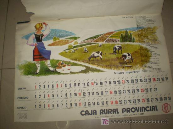 Coleccionismo Calendarios: ALMANAQUE DE LA CAJA RURAL. FABULAS POPULARES. 1973.