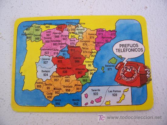 Coleccionismo Calendarios: calendario de prefijos telefonicos 1993