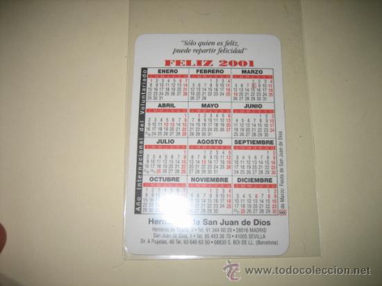 Coleccionismo calendarios: HERMANOS DE SAN JUAN DE DIOS 2001 - Foto 2