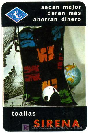 Collectionnisme Calendriers: CALENDARIO  FOURNIER ,  TOALLAS SIRENA ,  1965 , CAL1387