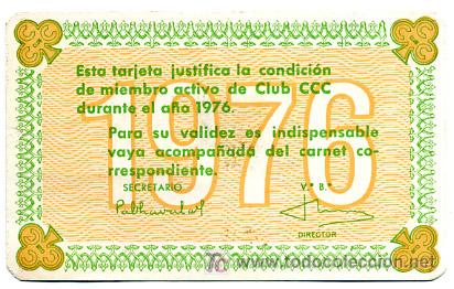 Collectionnisme Calendriers: CALENDARIO  PUBLICIDAD  CLUB CCC , 1976 , CAL1678