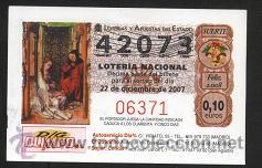 Coleccionismo calendarios: calendario tema loter&iacute;a 2008 ( sin plastificar )