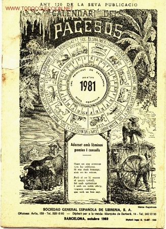 Coleccionismo calendarios: Calendari dels pagesos 1981 - Foto 1